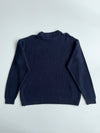Lacoste Navy Blue Cotton Knit Crewneck Sweater(XL)