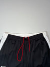 Puma #5 Football Shorts – Black/White, Red Drawstring (W:34) (L:17)
