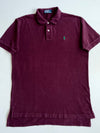 Vintage Polo Ralph Lauren Maroon Pony Logo Polo TShirt (L)