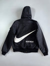 Nike Sportswear Big Swoosh Hooded Bomber Jacket Black – Faux Fur Lined (M)