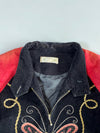 Butterfly Embroidered Velvet Bomber (Xl/2Xl)