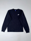 Nike Sportswear Club Black Crewneck Sweatshirt with Embroidered Swoosh (S)