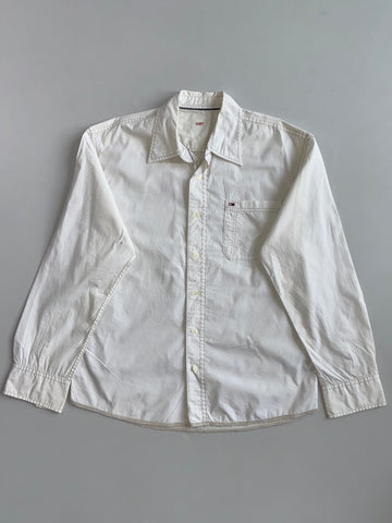 Hilfiger Denim White Contrast Stitch Button-Up Shirt (L)