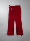 Vintage Tommy Jeans Red Full-Zip Track Pants (W:32) (L:40)