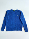 Lauren Ralph Lauren Crest Cable Knit Crewneck Sweater – Royal Blue(M)