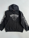 Dungeon” Tribal Graphic Print Embroidered Hoodie Black (M/L)