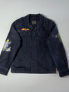 Zara Man Navy Koi Fish Embroidered Souvenir Shirt Jacket  (S)