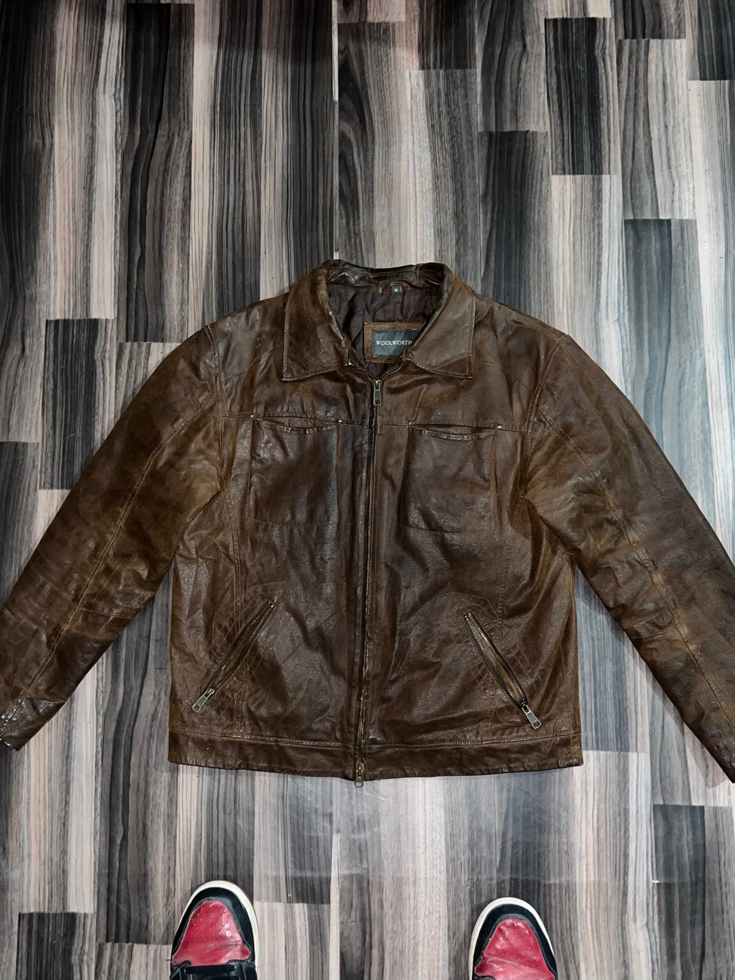 ZPremium Brown Leather Jacket M/L