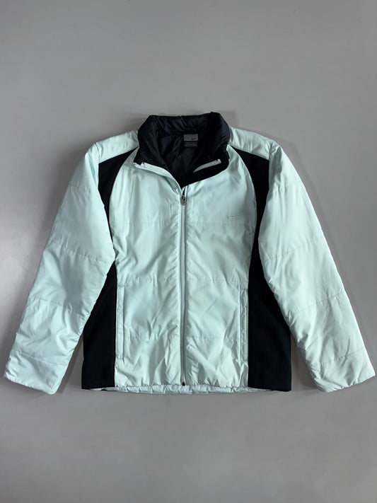 Nike Y2K Light Blue Black Padded Windbreaker Full Zip Jacket(S)