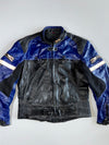 Vintage 90s Greyhound Moto Leather Racing Jacket |3M Scotchlite Reflective Leather Jacket (Padded) (L)