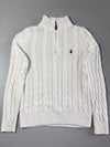 Polo Ralph Lauren Cable Knit Quarter-Zip Sweater – Cream (S)