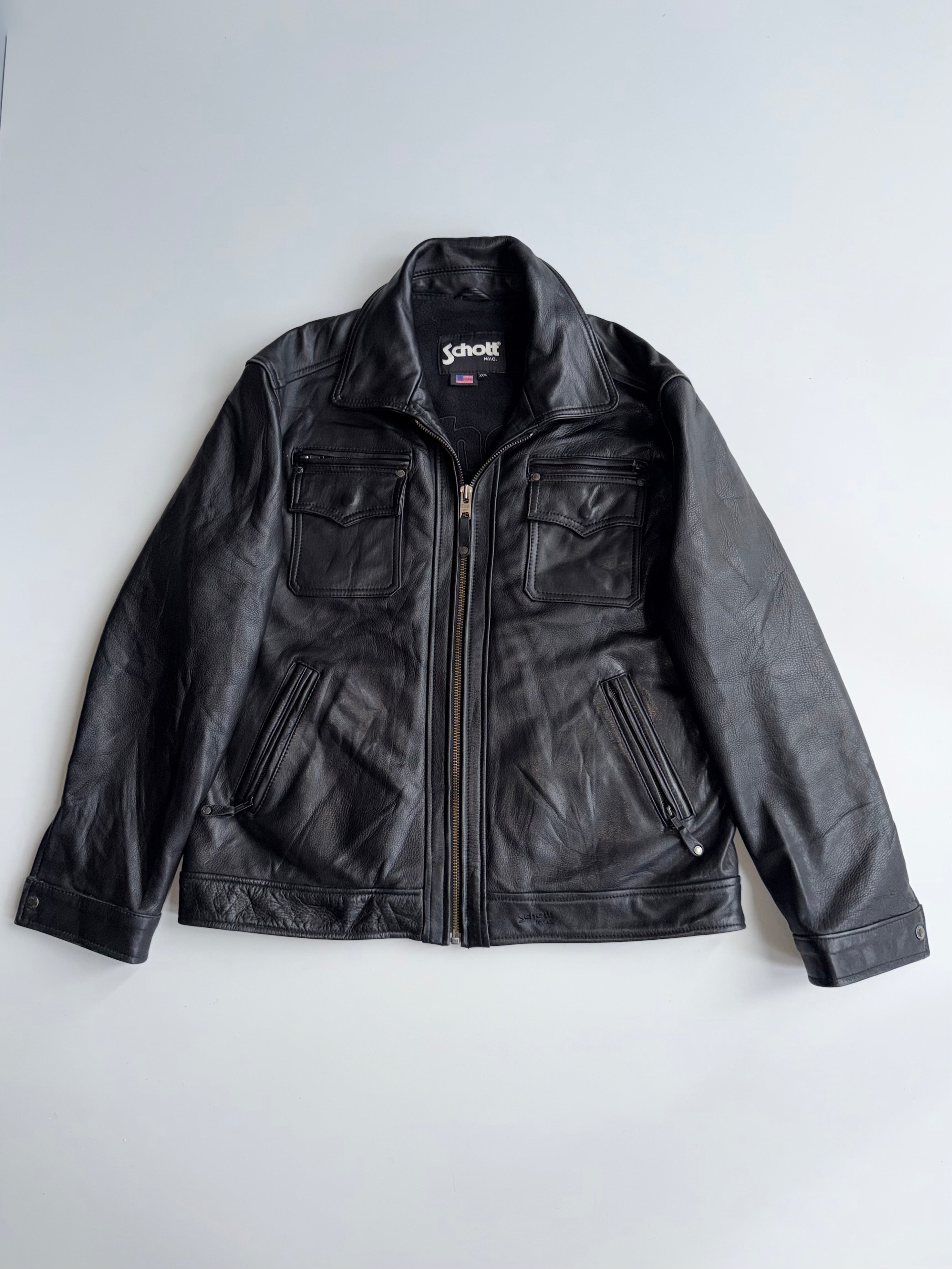 Schott N.Y.C. Cowhide Leather Trucker Jacket Made in USA, Genuine