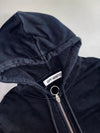 Off-White Black Zip Hoodie Diagonal Rose fully Embroidered Sleeves (M/L)