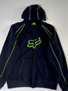 Fox Racing Black & Neon Green Zip-Up Hoodie (3XL)