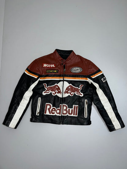 ZVintage Red Bull Genuine Leather Racing Jacket Streetwear (SUPER RARE) (M)