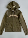 Roots Canada Olive Green Zip-Up Hoodie (Xs)