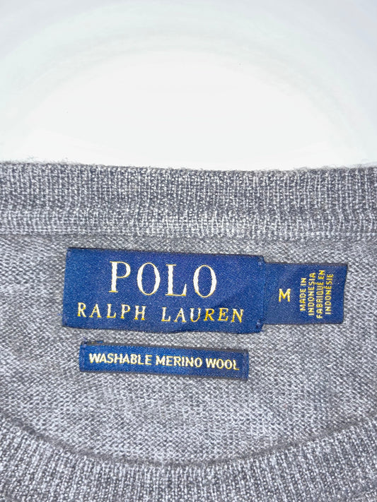 Polo Ralph Lauren Grey Merino Wool Crewneck Sweater Washable Wool (M/L)