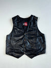 Vintage Last Rebels Black Leather Biker Vest (XL)