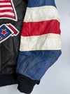 Vintage U.S. Authentics by Michael Hoban Genuine Leather USA Flag Bomber Jacket (M)
