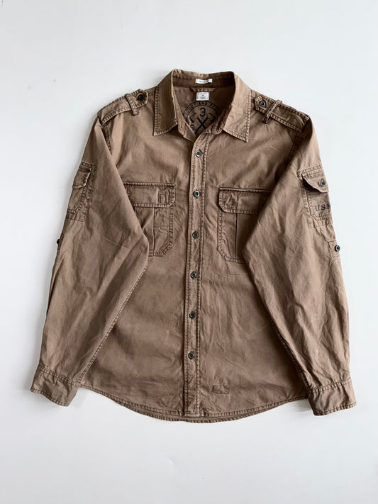 Old Navy Brown Military Utility Shirt(M/L)