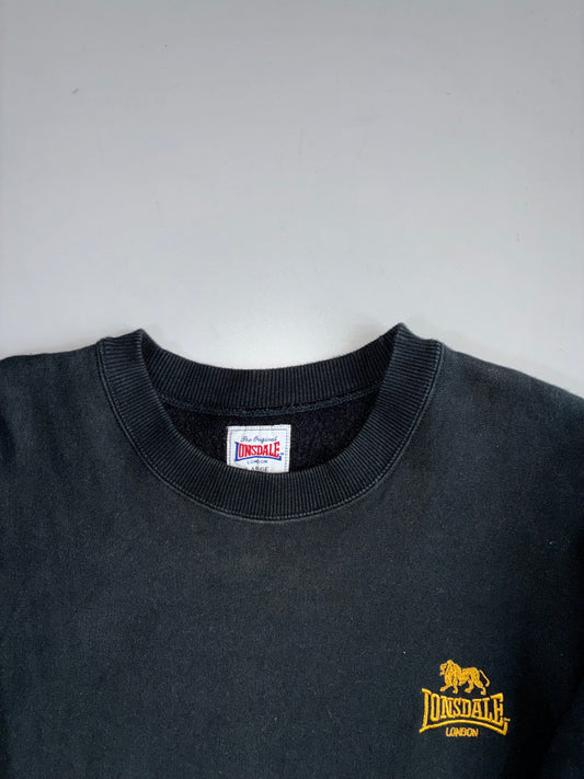 Lonsdale London Lion Embroidered Black Crewneck Sweatshirt(XL)