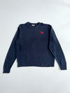 Burberry London Navy Knit Sweater with Red Knight Logo (XL)