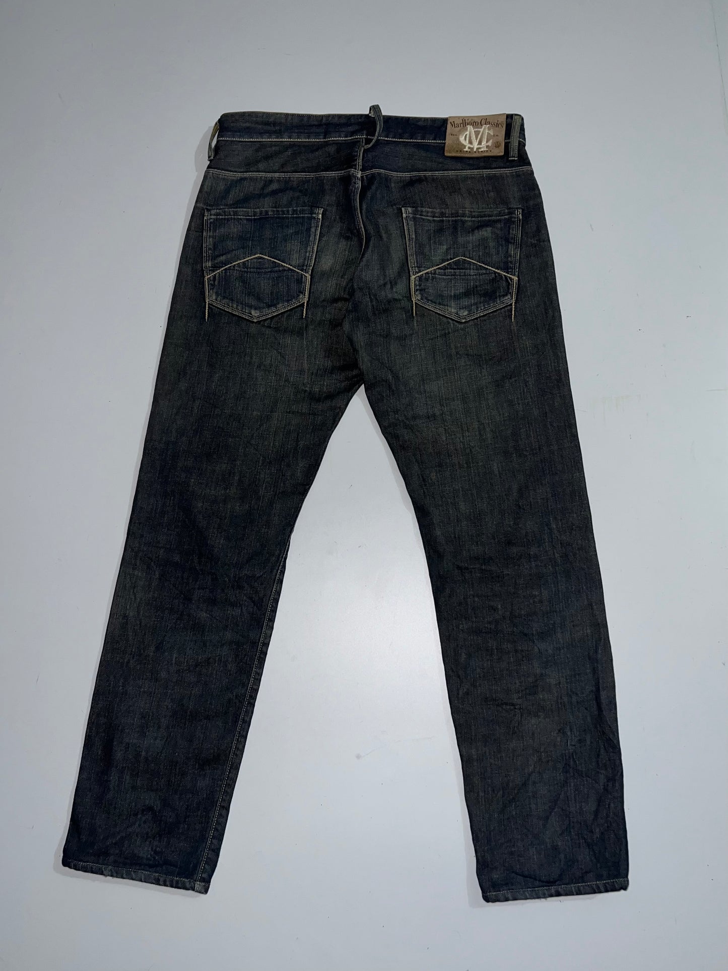 ! ! ! ! ! ! Marlboro Classics denim (real vintage) (VERY RARE) Y2K Straight Jeans L- 41 W-36