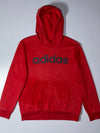 Adidas Linear Logo Pullover Hoodie – Red (S/M)