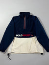 Vintage Polo Sport Ralph Lauren Navy & White Quarter-Zip Pullover Jacket (XL)