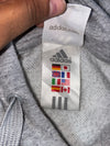 Adidas Logo Pullover Hoodie - Grey with White Stripes (S)