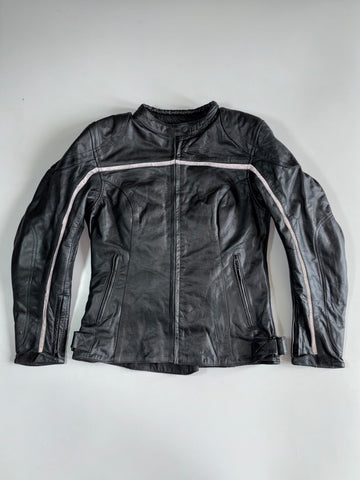 Vintage Torque’s Original Pure Leather Racing Jacket with Reflective Strip (Paded)(M)