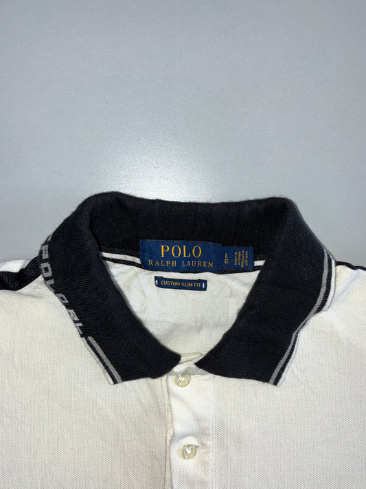 Polo Ralph Lauren | Contrast Trim Pique Polo | White & Navy (XL)