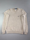 Vintage Polo by Ralph Lauren Chunky Cotton Knit Crewneck – Oatmeal Beige (L)