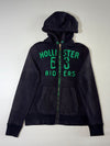 Hollister “63 Riders” Applique Zip Hoodie – Navy & Green (M)