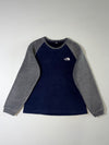 The North Face Navy & Grey Raglan Fleece Sweatshirt (XS)