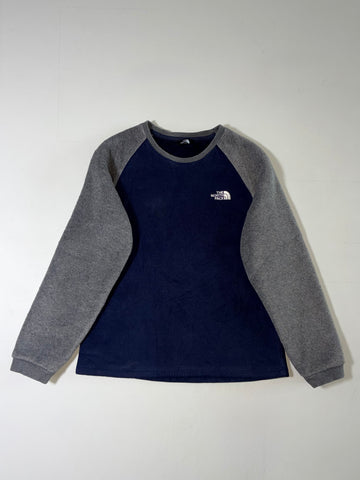 The North Face Navy & Grey Raglan Fleece Sweatshirt (XS)
