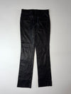 Vintage Black Genuine Leather 5-Pocket Straight Pants (W:32) (L:45)