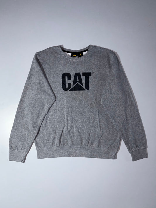 CAT Caterpillar Logo Crewneck Sweatshirt –Grey Heather (L)