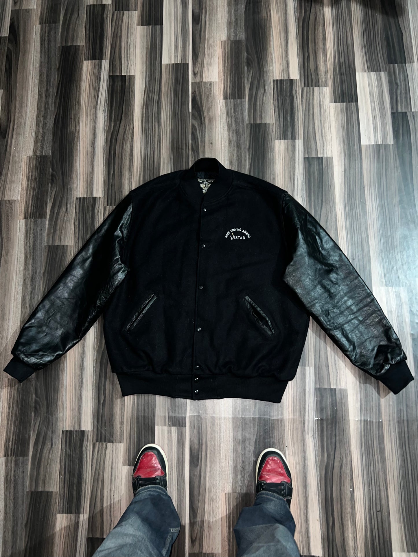 A bUltra Premium Leather Sleeve Varsity Jacket (2XL/3XL)