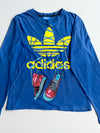 Adidas Originals Trefoil Sneaker Laces Graphic Long Sleeve Tee – Blue (S)