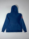American Vintage Blue Graphic Pullover Hoodie | Camping Forest Print (M)