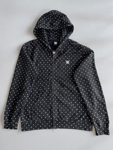 DC Shoe Co. Black Polka Dot Zip Hoodie (M)