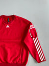 Adidas 3-Stripe Red Crewneck Sweatshirt with Sleeve Utility Pocket (S/M)