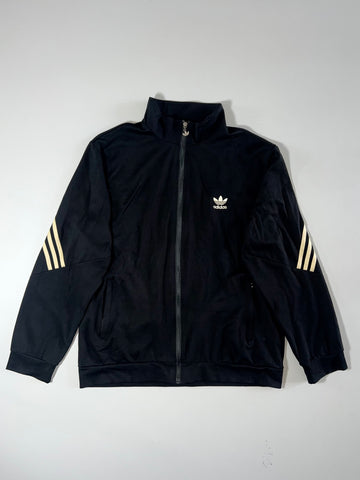 Adidas Originals Black Track Jacket Gold Stripes Trefoil Logo Size (XL)