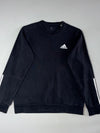 Adidas Essentials 3-Stripe Crewneck Sweatshirt – Black – (M)