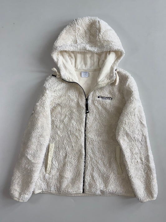 Discovery Expedition Cream Sherpa Hooded Zip Jacket (S)