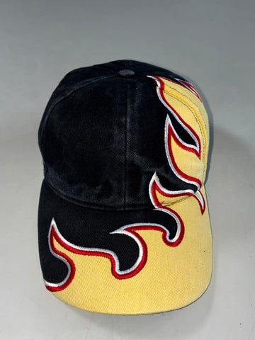 Y2K Bodytec Flame Embroidered Black Yellow Cap (Adjustable)