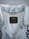 Lee Vintage Light Wash Patched Denim Biker Vest (XL)