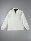 Polo Ralph Lauren Custom Fit Long Sleeve Polo Shirt — White Navy (L)