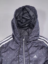 Adidas Black Triangle Print Hooded Windbreaker Jacket (S)
